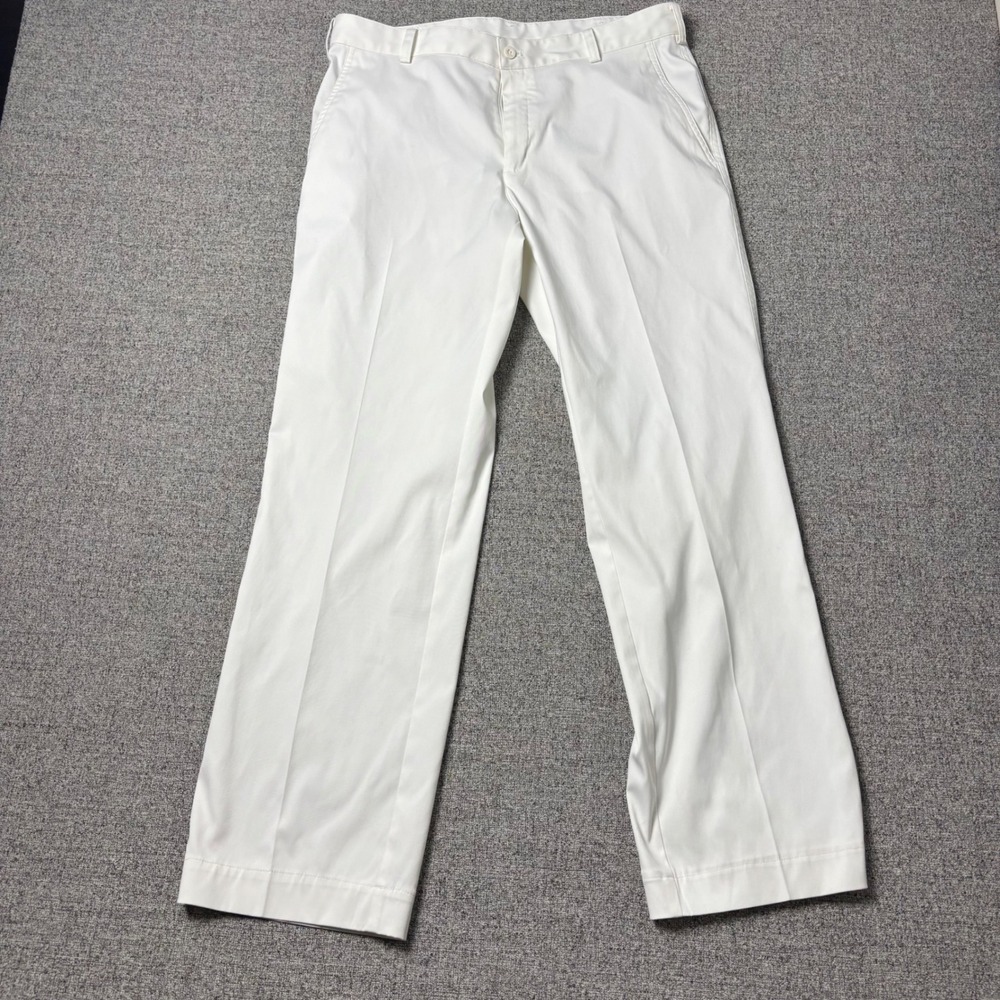 Nike Golf Pants Mens 34x32 Dri-FIT White Stretch Chino Trousers